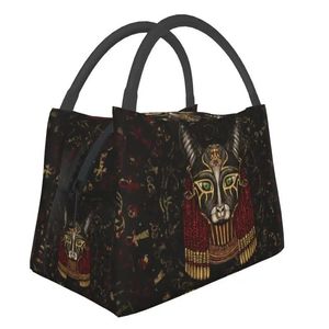 Taschen Bastet Ägyptische Göttin, isolierte Lunchtasche für Arbeit, Büro, ethnisches altes Ägypten, wiederverwendbar, Thermo-Kühlbox, Lunchbox für Damen