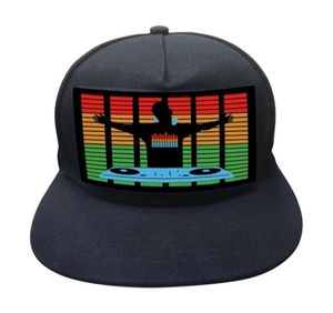 Unisex Light Up Sound Activated Baseball Cap DJ LED -blinkande hatt med löstagbar SN för Party Cosplay Masquerade 2205279095726