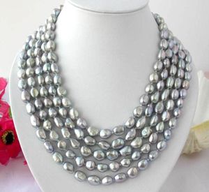 Charming Long 100quot 11mm Baroque Gray Freshwater Pearl Necklace Chains4699633