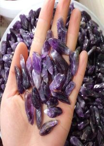 500 g naturligt grovt prov Amethyst Point Quartz Wolf Teeth Wand Crystal Natural Stones and Minerals Fish Tank Stone5166128