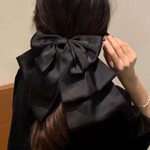 Französische schwarze Haarspange mit großer Schleife oben, süße Prinzessinnen-Krallenklammer, Damen-Designer-Haarspangen, Krallen, klassische Buchstaben, Haarspangen für Frauen, Haarschmuck, Geschenk, Party