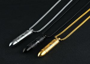 Unique Bullet Necklace Panpant For Man Jewelry 316L Stainless Steel Colors Spanish Bible Bracelet Male Gift2258471