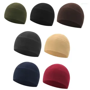 Berets 449B Men Fleece Hat Winter Beanie Cycling For Teenager Boys Breathable Cozy Universal Headdress