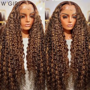 Wigirl 30 40 Inch 4 27 Highlight Curly 13x6 Human Hair Lace Frontal wigs Colored Remy Deep Wave 13x4 Front Wig For Women 231226