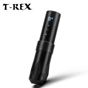 Máquina de caneta de tatuagem sem fio T-Rex Bateria recarregável com pacote de energia portátil 1800mAh Display LED digital para arte corporal 231225