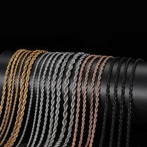 Stainless Steel Rope Chain Necklace Tennis for Men Women Gift Jewelry Accessories Whole277C