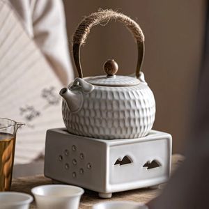 Japanese Candle Tea Electric Ceramic Water Boiling Kettle Tea Making Device Heat-Resistant Loop-Handled Teapot Tea Kettle 231225