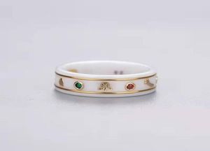 Anel unissex para homem e mulher, anéis de abelha, joia de designer, presente, anel de cerâmica preto e branco, acessórios de moda, embalagem original 4145304