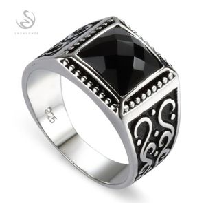 Eulonvan Engagement Wedding 925 Sterling Silver Male Finger Rings for Men Black Cubic Zirconia Drop S3809 Storlek 6 13 Cluster3110628