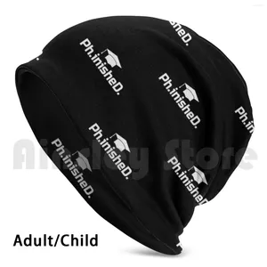 Berets PhD Grad Gift-Hinished Beanies Knit Hat Hip Hop 2023大学院卒業式