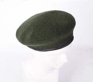 New British Army Beret Hat Type Officers Wool Mens Ladies Sailor Dance Beret Hat Cap Lined Leather Band3576673