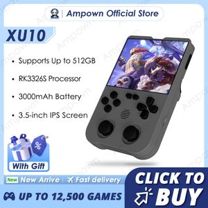 Ampown XU10 Handheld Game Console 3 5" IPS Screen 3000mAh Battery Linux System Built in Retro Games Portable Video 231226