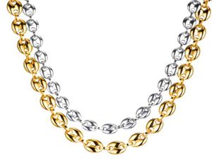 Beiyan smycken Wholale High Quality Fashion Coffee Bean Stainls Steel Gold Necklace7801216