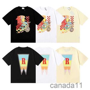 Designer Fashion Clothing Tees Hip Hop Tshirts Rhude Beauty Vision Pursues Pleasure Joyride Print Summer Round Neck Loose Tshirt Men Streetwear Tops Sport C30J