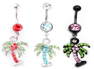 D0154 Coconut Tree Belly Navel Button Ring Mix Colors01235341511