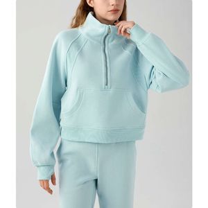 Lu Lu Lu Align Gym Sportswearトレーニングとジャケットエクササイズスポーツの女性服スウェットシャツジッパートップヨガレモンll女性