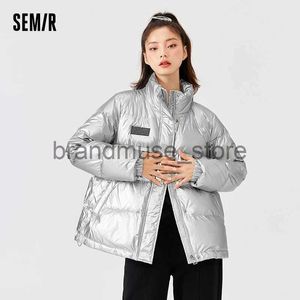 Piumino da donna Parka Semir Piumino da donna Tecnologico lucido colletto allentato Giacca 2023 Inverno Nuovo piumino J231226