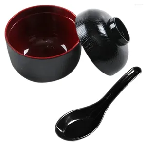 Dinnerware Sets Ceramic Ramen Bowl Noodle Bowls With Lid Lidded Soup Melamine Japanese And Spoon Small Decorative
