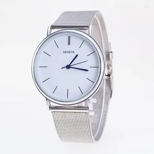 Armbandsur 2024 Gold Silver Casual Quartz titta på kvinnor mesh rostfritt stål klänning klockor relogio feminino klocka