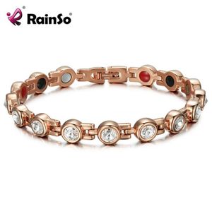 Rainso Magnetyczne kryształowe bransoletki bransoletki bransoletki rhineston biżuteria akcesoria Zdrowe bio energia hologram german Bracelets J6114927