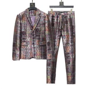 Blazer Neue Herrenanzüge Modedesigner-Blazer Tweed-Bräutigam-Smoking Reverskragen Klassischer F-Buchstabendruck Trauzeugen Hochzeit/Abschlussball/Abendessen Bl