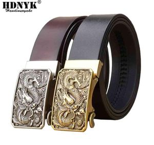 Słynna marka China Dragon Buckle Belt Men Cowskin oryginalne luksusowe skórzane pasy men039s do menstrap metalowy metal automatyczny buckl4844350