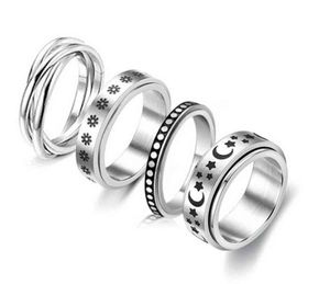 Ångest Figet Spinner Rings for Women Men Rostfritt stål Rotera ly spinning Anti Stress Accessories smycken gåvor G11252192501