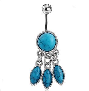 D0755 Dream Catcher Belly Navel Stud AquaColor01234565178460