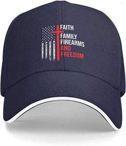 Ball Caps Faith Family Firearme Freearm Hat Patriotic American Flag for Men Women Classic Regulble Baseball Cap Trucker