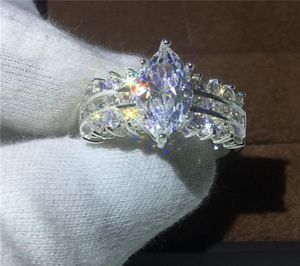 Luxe Sieraden Marquise Cut 5ct Diamonique Cz 925 Sterling Zilver Engagement Wedding Band Ring Voor Vrouwen Liefde Gift8610264