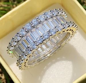 Victoria Wieck Luxury Jewelry Real 925 Sterling Silver Princess Cut White Topaz Cz Diamond Party Circle Ring Women Wedding Engagem9692494