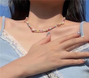 Chokers Koreanische Bunte Perlen Halsketten Für Frauen Böhmischen Sommer Süße Perlen Conch Shell Choker Mode Schmuck1802246