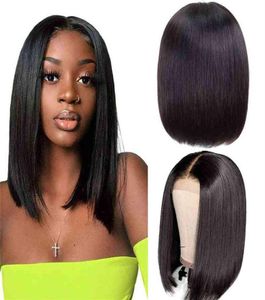 Vendor Deals Super Double Drawn Bone Straight 6 Inch Hd Lace Closure Short Real Human Hair Brown Raw Brazilian Hair Bob Wig24662986043