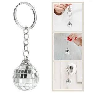 Chaveiros requintado chaveiro pingente decoração saco decorativo espelho disco bola pendurado multi-função mini ornamento