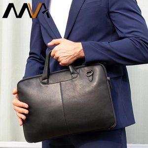 Briefzüge MVA -Bag Männer Leder Aktentasche Männliches Geschäft mit echtem Leder -Laptop -Taschen Büromann Handtaschen für Dokumente Portfolio Bag 392
