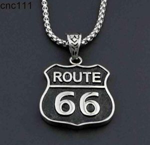 Collana con ciondolo in acciaio inossidabile con ciondolo per uomo e donna, motociclista Trucker Route 66246d7638839