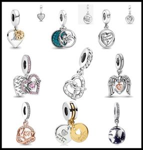 925 Silver Fit Charm 925 Bransoletka Mum Glitter Globe Mum Dangle Charms Zestaw wisiorek