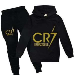 Sweatshirts Hoodies Sweatshirts Kid's Spring Autumn Football Idol CR7 Clothes HoodiePants Passar Lämplig för sport och fritid Xmas Birthday G