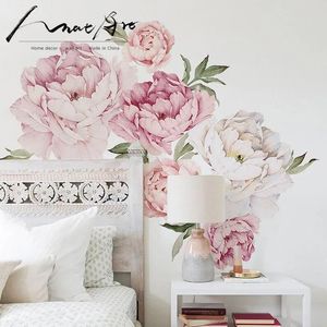 Adesivi adesivo da parete Adesivi fiori di peonia decorazione della casa Decorazione della parete dell'acquerello arte decorazione della camera dei bambini decorazione della camera da letto decorazione della casa