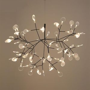 Moderna Heracleum Tree Leaf Lampada a sospensione Lampada a LED Lampade a sospensione Soggiorno Art Bar Ferro Ristorante Illuminazione domestica AL12222v