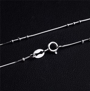 REAL 925 Sterling Silver Chain med Little Ball Beads smycken halsbandskedjor för kvinnor flickor9682886