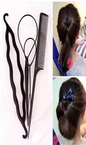 Fashion 4pcs Ponytail Creator Plastic Loop Styling Tools Pony Tail Clip Hair Braid Maker Styling Tool Salon Magic Hair4305463