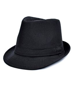 Erkekler Trilby Hats Klasik Kalın Kısa Kısa Brim Manhattan Gangster Cap Cotton Blend Moda Kadınlar Fedora Caz Hat3960552