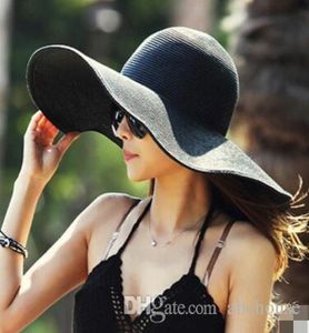 Fashion Sun Hat Women039S Floppy Hats Foldbara Wide Large Brim Floppy Bucket Hat Summer Beach Sun Hat Cap9521362