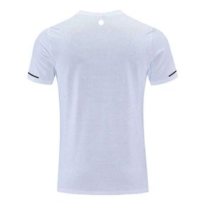 LuLus Men Yoga Outfit Ginásio T shirt Exercício Fitness Wear Sportwear Trainning Basquete Camisas de Seda Gelo de Secagem Rápida Outdoor Tops Manga Elástica Respirável Novo estilo 121