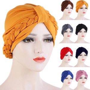 Ethnic Clothing Women Braids Muslim Hijab Headwrap Scarf Bonnet Chemo Caps Beanies Arabic Islamic Hair Loss Hat Turbantes Mujer