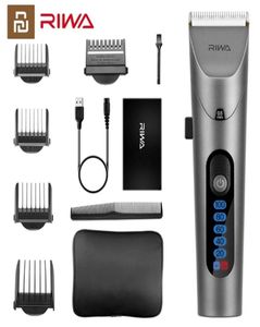 Youpin riwa máquina de cortar cabelo com tela led lavável recarregável profissional aparador elétrico barbeiro para homens cabeça cortador cerâmica 27543485