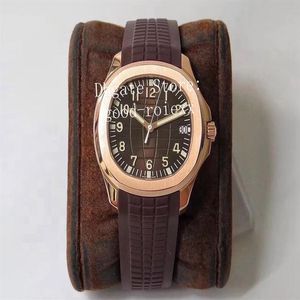 40 مم ساعات للرجال ZF مصنع الورد الذهب Crystal Watch Miyota Automatic Cal 324 SC Dial Brown Dial 5167 ETA Rubber Mechanic Mechanic254b