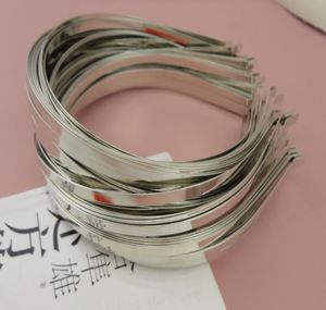 50st 5mm Silver Finish Plain Metal Hårband med böjtips för DIY -barn Hårtillbehör 5mm Regelbundna metallhårband3183448