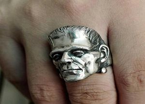 Science Fiction Victor Frankenstein Rings Punk Horror Scientist Stainless Steel Skull Ring Men039s Biker Jewelry330e1392567